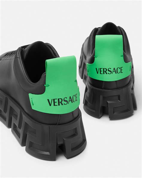 versace black greca labyrinth sneakers|Versace greca high heels.